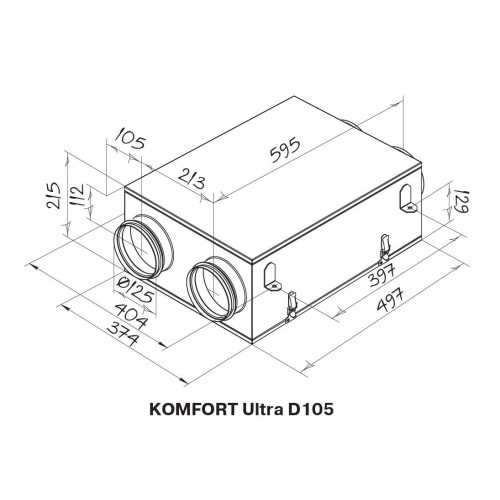 KOMFORT Ultra D105 Комнатная подвесная вентиляционная установка с рекуперацией тепла