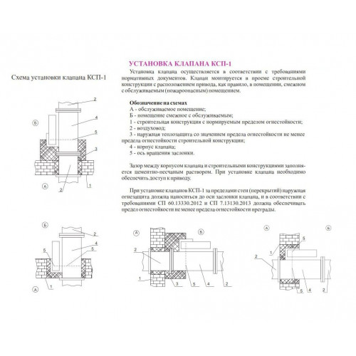 КСП-1-НО-ЭМ(220)-D280 клапан противопожарный с электромагнитным приводом