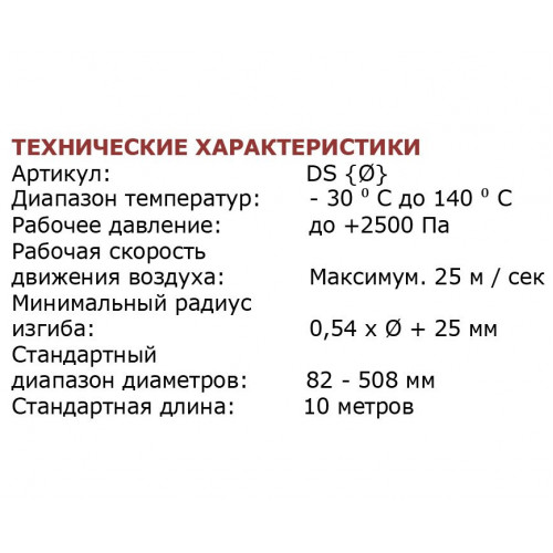 SONODEC 25 DS d254мм/10 м Шумоизолированный воздуховод