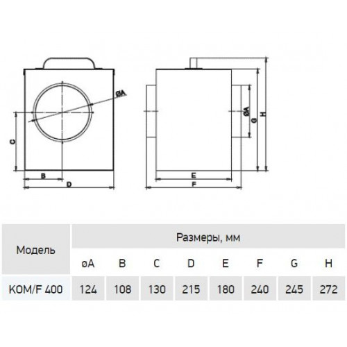 KOM/F 600 Фильтр для каминного вентилятора