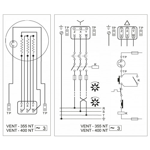 Vent 400N T 3ф канальный вентилятор