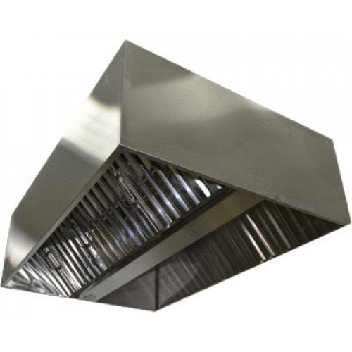 ЗВО 450x1200x1000 островной тип 3 зонт вытяжной из нержавеющей стали 1 мм