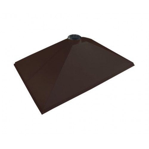 ЗВОК 700х1200х500 h купольный коричневый зонт вытяжной из оцинкованной стали