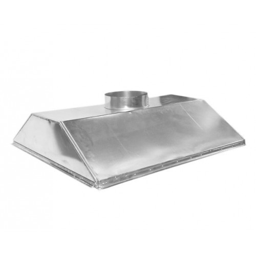 ЗВОК 600х2000х400/ф250 купольный двускатный зонт вытяжной из оцинкованной стали на шинорейке